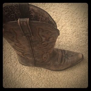Loredo Women’s 8M Cowboy Boots: charcoal and tan